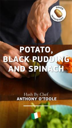 Potato, Black Pudding and Spinach